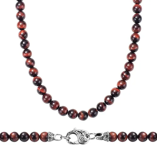 WESTMIAJW Collar con cuentas de ojo de tigre para hombre, joyería de cristal curativo de piedras preciosas naturales 506027.6in