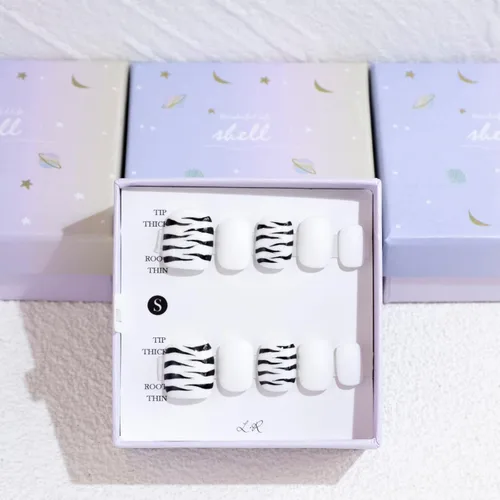 Miniatura 19 de LIGHT RAIN - Uñas a presión medianas con diseño de galaxia Andromeda, de lujo, reutilizables, de siete capas, con acabado UV, uñas postizas hechas a