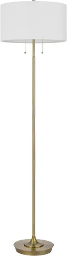 Miniatura 3 de Cal Lighting BO-3028FL Kendal - Lámpara de pie de metal con interruptor de cadena de tracción, pantalla de tela de tambor
