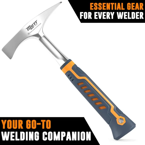 Miniatura 6 de Mutt Tools Martillo de Cincelado para Soldadura con Cabeza de 14 oz - Martillo de Escoria Profesional para Soldadores - Herramienta de Impacto