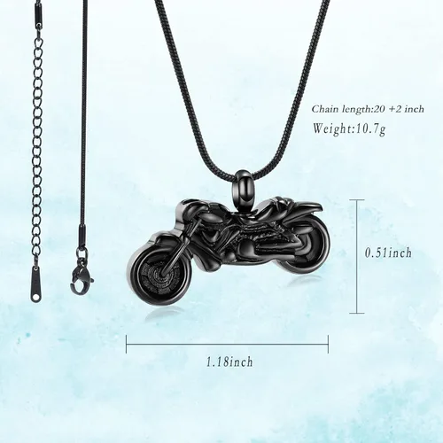 Miniatura 21 de Imrsanl Joyería de cremación para cenizas, motocicleta, automóvil pequeño, collar de urna de tractor para cenizas para hombres, recuerdo
