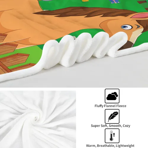 Miniatura 8 de Manta de animales de granja, bonita manta de animales de granja para niños, suave y acogedora manta de franela para perros de granja, cerdo