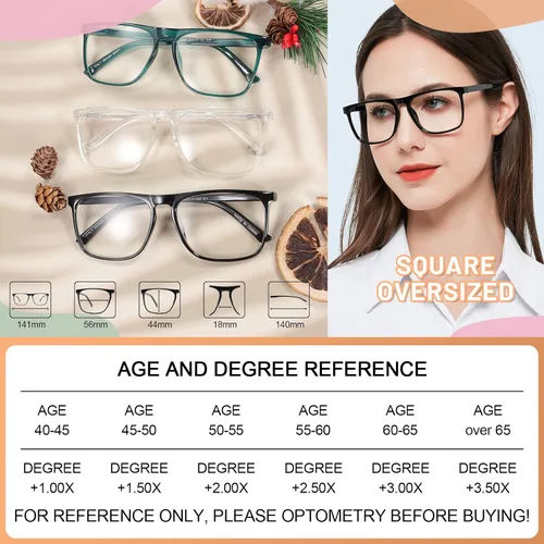 Miniatura 5 de MARE AZZURO Lentes de lectura de gran tamaño para mujer, ligeros, grandes lectores 1.0 1.25 1.5 1.75 2.0 2.25 2.5 2.75 3.0 3.5 4.0 5.0 6.0