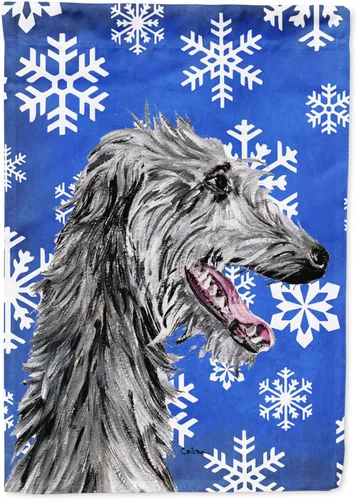 Miniatura 73 de Caroline's Treasures SC9374GF Bulldog English Snow flakes Holiday Garden Flag Buzón Bandera decorativa para patio exterior, patio, obras de arte