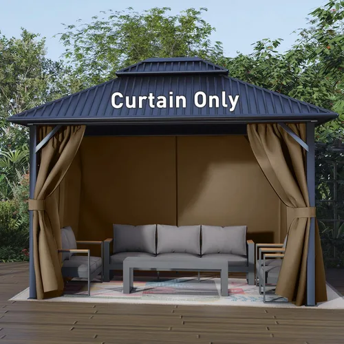 Miniatura 8 de Aoodor Cortinas de Gazebo para Exteriores de 10 x 10 pies, 4 Paneles Impermeables de Pared Lateral de Privacidad de Repuesto con Cremallera