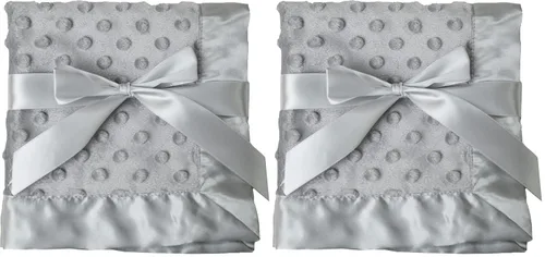 Miniatura 15 de American Baby Company Heavenly - Manta de recepción de felpilla suave (30 x 40 pulgadas), diseño de 2 capas con lunares minky y satén sedoso, rosa