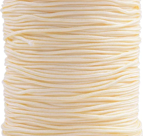 Miniatura 27 de KONMAY 1 rollo de cuerda de nailon para hacer pulseras de 150 yardas, trenzado de nailon Shamballa Macramé/cordón de cuentas de 0.4mm, cordón