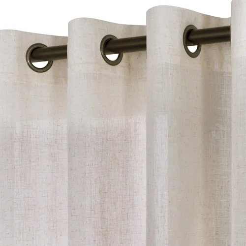 Miniatura 12 de KOUFALL Cortinas de lino azul piedra para dormitorio, 2 paneles de cortinas semitransparentes azul empolvado con ojales de bronce para sala
