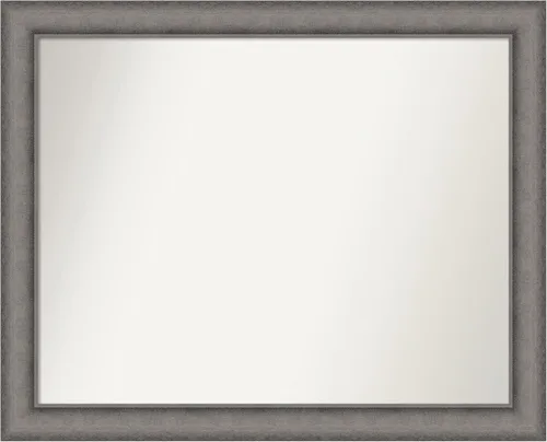 Miniatura 537 de Amanti Art Espejo de pared personalizado no biselado (24.5 x 24.5 pulgadas), marco gris marrón alta, varios tamaños personalizados, espejo de baño