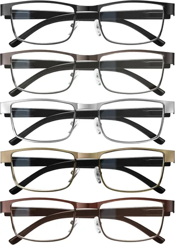 BLS 2.0 - Lentes de lectura rectangulares para hombre de negocios, lectores duraderos profesionales, lentes de bloqueo de luz azul A-mix 4
