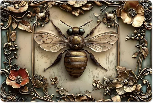 Letrero vintage de abeja de hojalata para decoración de pared, plano 2D con efecto visual 3D, decoraciones de abeja para el hogar y la cocina, arte