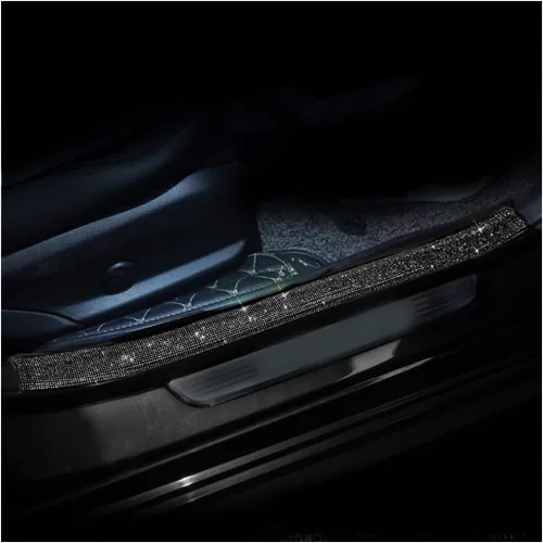 2 protectores de entrada para el borde de la puerta del automóvil, adhesivo anticolisión brillante, tira protectora para el umbral de la puerta del