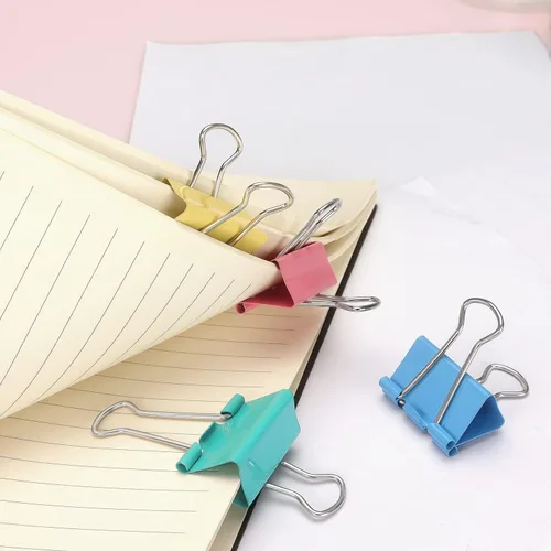 Miniatura 5 de ZZTX Clips para carpetas de papel, tamaño mediano, colores surtidos, 1.3 pulgadas, 24 piezas