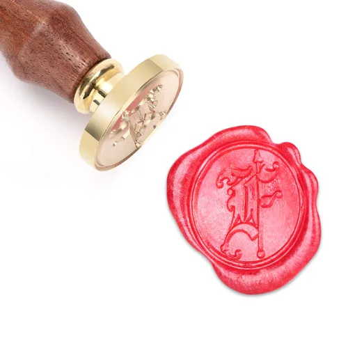 Miniatura 6 de Mceal Sello de cera, sello de latón con mango de madera, letra victoriana Y