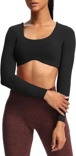 Miniatura 3 de Aoxjox Camiseta corta de manga larga para mujer Define Sculpt Workout Crop Top