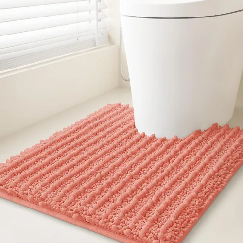 Miniatura 50 de ACCUMTEK - Juego de 2 alfombras de baño de lujo en color beige de 32"x20"+24"x17", alfombras de baño ultra suaves y gruesas absorbentes, alfombra