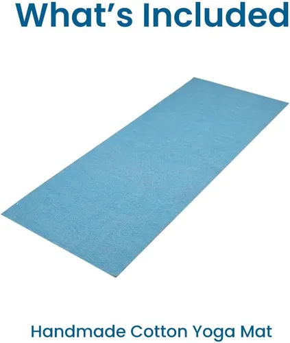 Miniatura 11 de LFH Home - Tapete de yoga de algodón hecho a mano para ejercicio, entrenamiento, fitness, perfecto y de alta calidad, ecológico, tejido de algodón