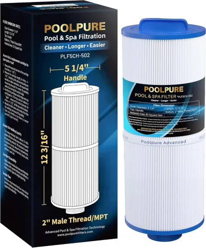 POOLPURE 5CH-502 Filtro de spa de rosca fina que reemplaza a PPM50SC-F2M, Marquis Spa 20041, 20091, 370-0237, Marquis 50, filtro de bañera de