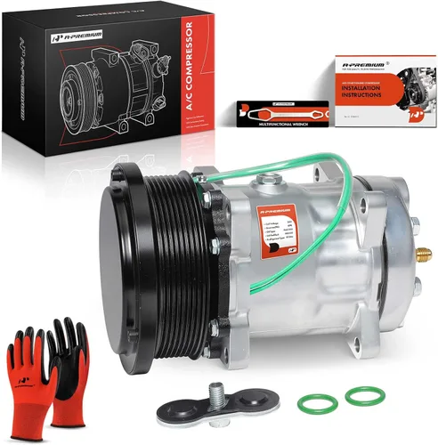 A-Premium Compresor de A/C con embrague compatible con el estilo Caterpillar SD7H15