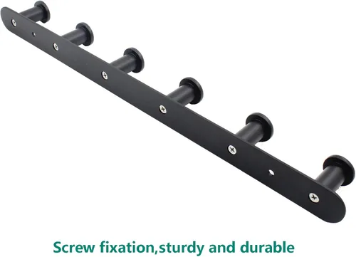Miniatura 5 de Perchero de pared de acero inoxidable, resistente para colgar en la entrada, estante multiusos con 6 ganchos para dormitorio, baño, pasillo, garaje
