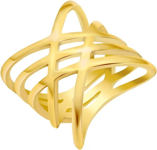 Jude Jewelers Anillo de fiesta de promesa de acero inoxidable trenzado ondulado y liso, Metal, Zirconia cúbica