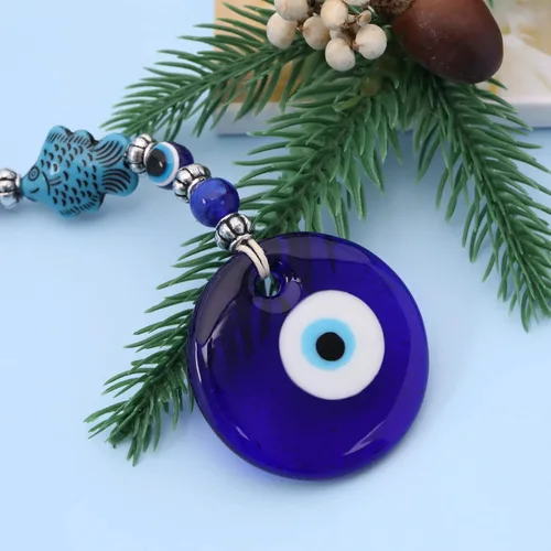 Miniatura 7 de 3 piezas de adorno colgante de ojo malvado azul hecho a mano con dije de la suerte colgante de pared accesorios para decoración interior de coche