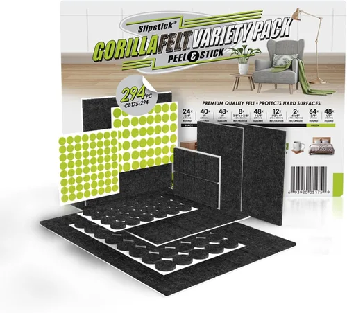 Miniatura 23 de GorillaFelt CB270 - Protectores de piso para muebles (juego de 4) almohadillas de fieltro para muebles con tapa garantizadas para permanecer