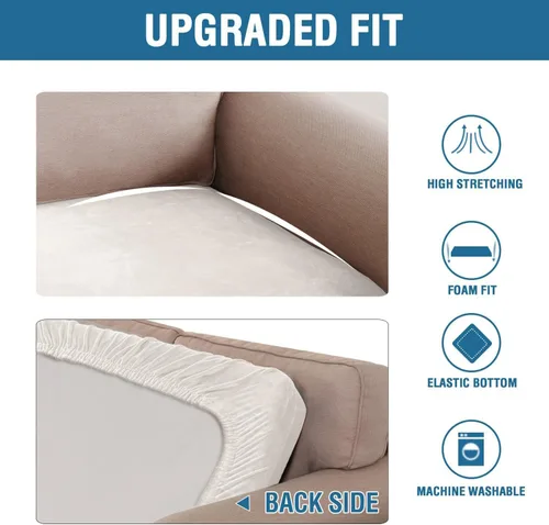 Miniatura 350 de H.VERSAILTEX Funda de cojín elástica de terciopelo para sofá, funda de cojín de felpa para silla, sofá biplaza o sofá, protector de muebles, cojín