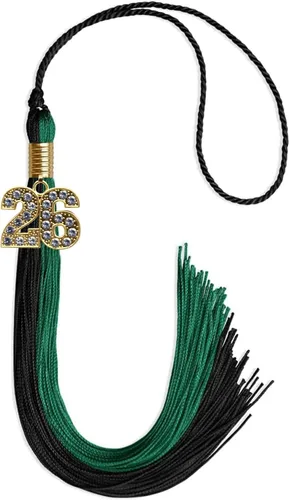 Miniatura 17 de Endea Graduation Borla de doble color con dije dorado (negro/oro brillante, 2022)