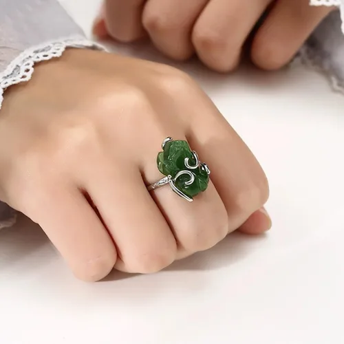 Miniatura 6 de Anillo de garra de plata de ley 925 con ajuste de base de anillo en blanco para ajuste de piedras preciosas irregulares, joyería hecha a mano