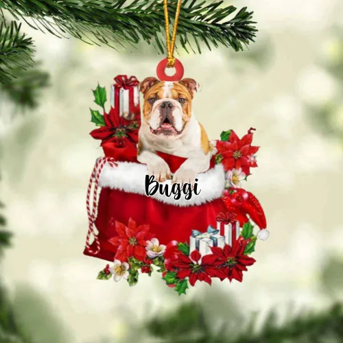 Miniatura 18 de Perro Akita Inu personalizado en bolsa de regalo, adorno de Navidad, nombre personalizado, regalo para amantes de los perros, familia, Navidad