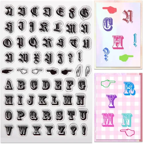 Miniatura 12 de CRASPIRE Sellos Transparentes con Fondo de Grieta Vintage Retro, Sellos de Goma Reutilizables de Silicona Transparente para Álbum de Fotos, Álbum