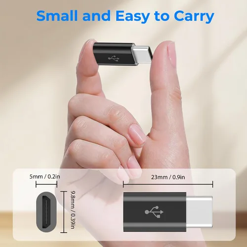Miniatura 3 de Paquete de 4 adaptadores micro USB a USB C, adaptador Micro-USB hembra a USB-C macho OTG compatible con iPhone 15 16 17, Samsung Galaxy S10 S9 S8