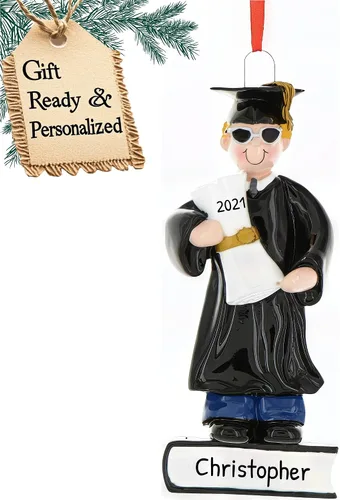 Miniatura 9 de Adornos de graduación personalizados para la clase de 2025, adornos de árbol personalizados para 2025, regalos de graduación personalizados