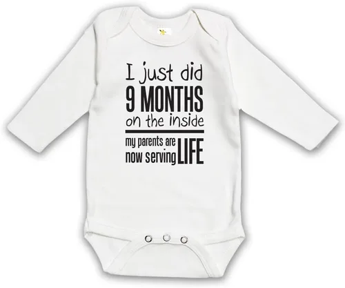 Miniatura 3 de I Just Did 9 Months On the Inside - My Parents Are Now Serving Life Funny Baby Long Sleeve Bodysuit
