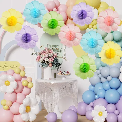Miniatura 6 de zilue Decoraciones de fiesta pastel de flores de papel para pared, aula, telón de fondo floral, baby shower, fiesta de cumpleaños, decoración