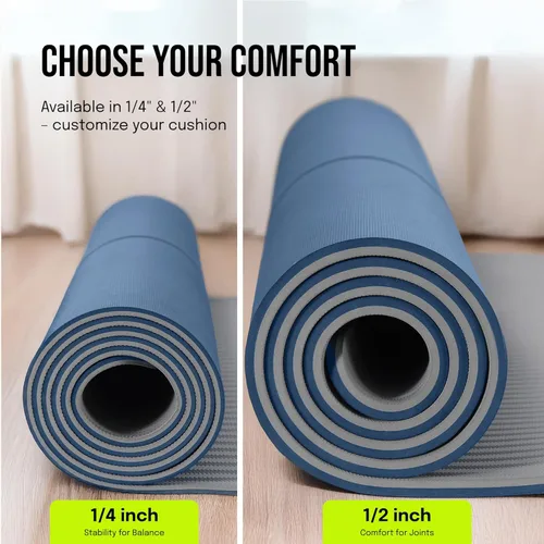 Miniatura 3 de Gogokiwi Tapete de yoga extra ancho para hombres y mujeres (72"L x 36"A) Tapete de fitness y ejercicio antideslizante con marcas de alineación