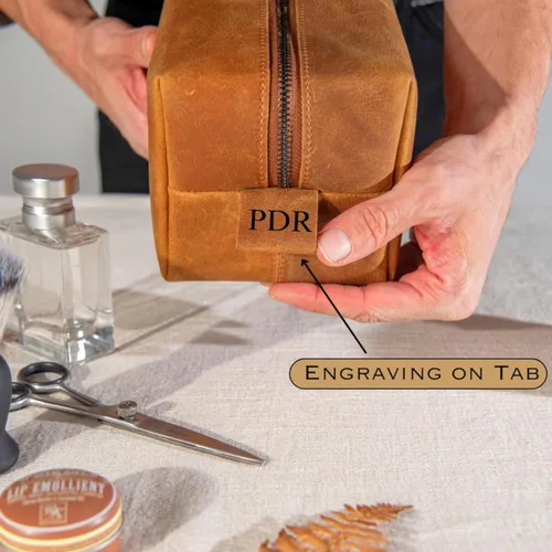 Miniatura 5 de Regalos de graduación, neceser de cuero personalizado para hombres, regalo de maestría universitaria para él, padrinos de boda, marido, papá, novio