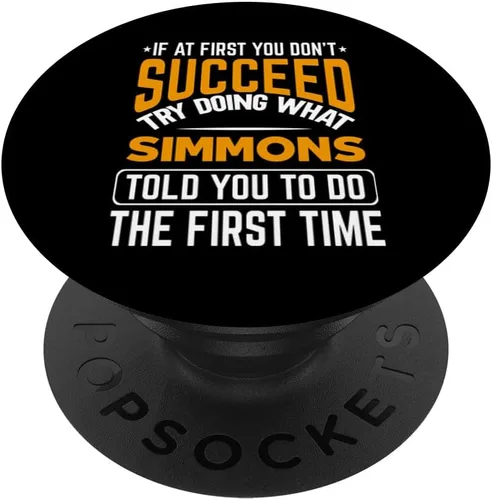 Simmons personalizado sarcasmo nombre broma divertido personalizado PopSockets intercambiables PopGrip