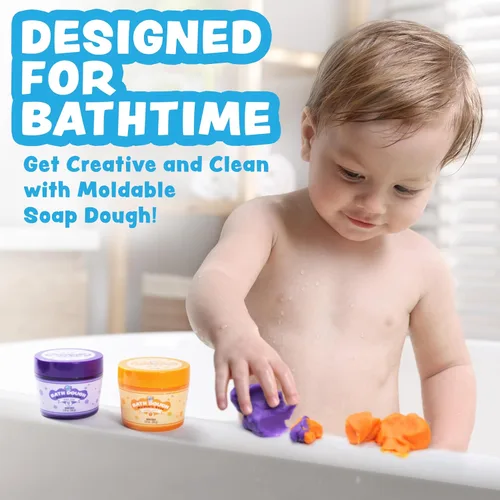 Miniatura 2 de Tub Works® Bath Dough™ Juguete de baño de jabón moldeable para niños, variedad de 6 unidades Forma, moldea y crea arte de bañera con masa jabonosa