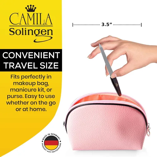 Miniatura 3 de CS16 Lima de uñas de metal zafiro para uñas naturales de uñas y pies, 3.5 pulgadas, doble cara gruesa y fina para manicura y pedicura