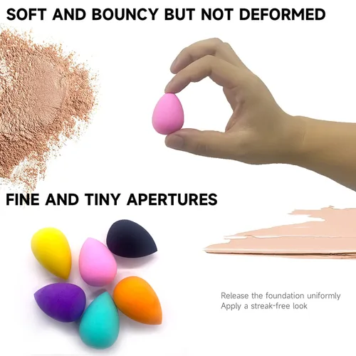 Miniatura 5 de Pequeña esponja de maquillaje a granel: 30 esponjas de maquillaje de base de varios colores para base, esponjas de maquillaje para cara (30 piezas)