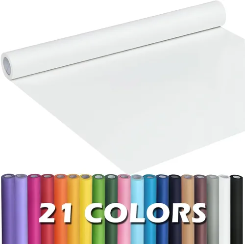 Rollo de papel kraft blanco PerkHomy 17.5" x 960" (80 pies) para envoltura de regalos, ramo de flores, arte, pintura, manualidades, escritura,