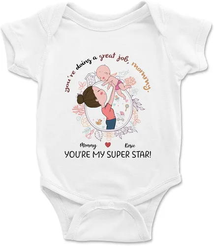 Miniatura 11 de Gossby Mameluco personalizado para bebé – Body personalizado para bebé niño, niña con diseño, nombre – Regalo para recién nacido, nueva mamá – 0-24