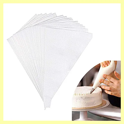 Miniatura 5 de Juego de 100 bolsas de pastelería desechables para decoración de tartas, bolsa de pastelería gruesa para decoración de pasteles, bolsas