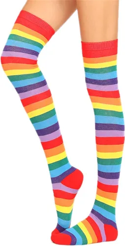 Miniatura 2 de Awlsyj 6 pares de calcetines altos a la rodilla calcetines largos hasta el muslo de Halloween bruja y cosplay calcetines para mujeres y niñas