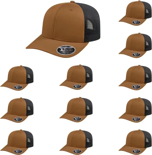 Miniatura 108 de Cap America i8502 Flexfit 110 Premium - Gorra de camionero de perfil medio con 6 paneles de malla trasera con protección UV y cierre ajustable Azul