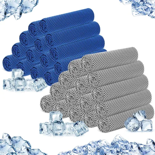 Miniatura 25 de Hosuly Paquete de 30 Toallas Refrescantes, 40"x12" Hielo Transpirables Suaves Frías Paño de Sudor Microfibra Paños de Entrenamiento para Gimnasio