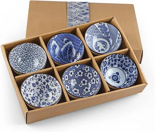 Miniatura 9 de Sakura Bowl - Tazones de cerámica de 10 onzas, juego de regalo de cuencos de colores surtidos para arroz, cereales, fideos, sopa, postres, paquete