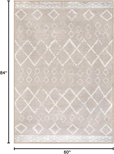 Miniatura 2 de Antep Rugs - Alfombras antideslizantes de 5 x 7 pies (antideslizante) con parte trasera de goma, de estilo antiguo, bohemio, marroquí y con pelo Azul